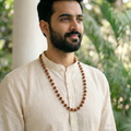 5 Mukhi Rudraksha Mala with Silver Cap – Lab Certified