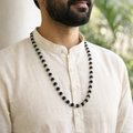 Black Karungali Mala with Silver Cap – Lab Certified